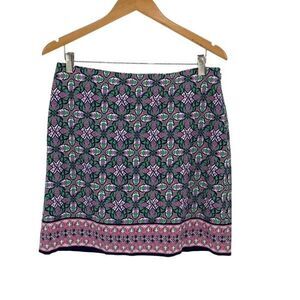 Talbots Womens Floral Paisley Lined Stretch Mini Pencil Skirt Multicolor Size 10